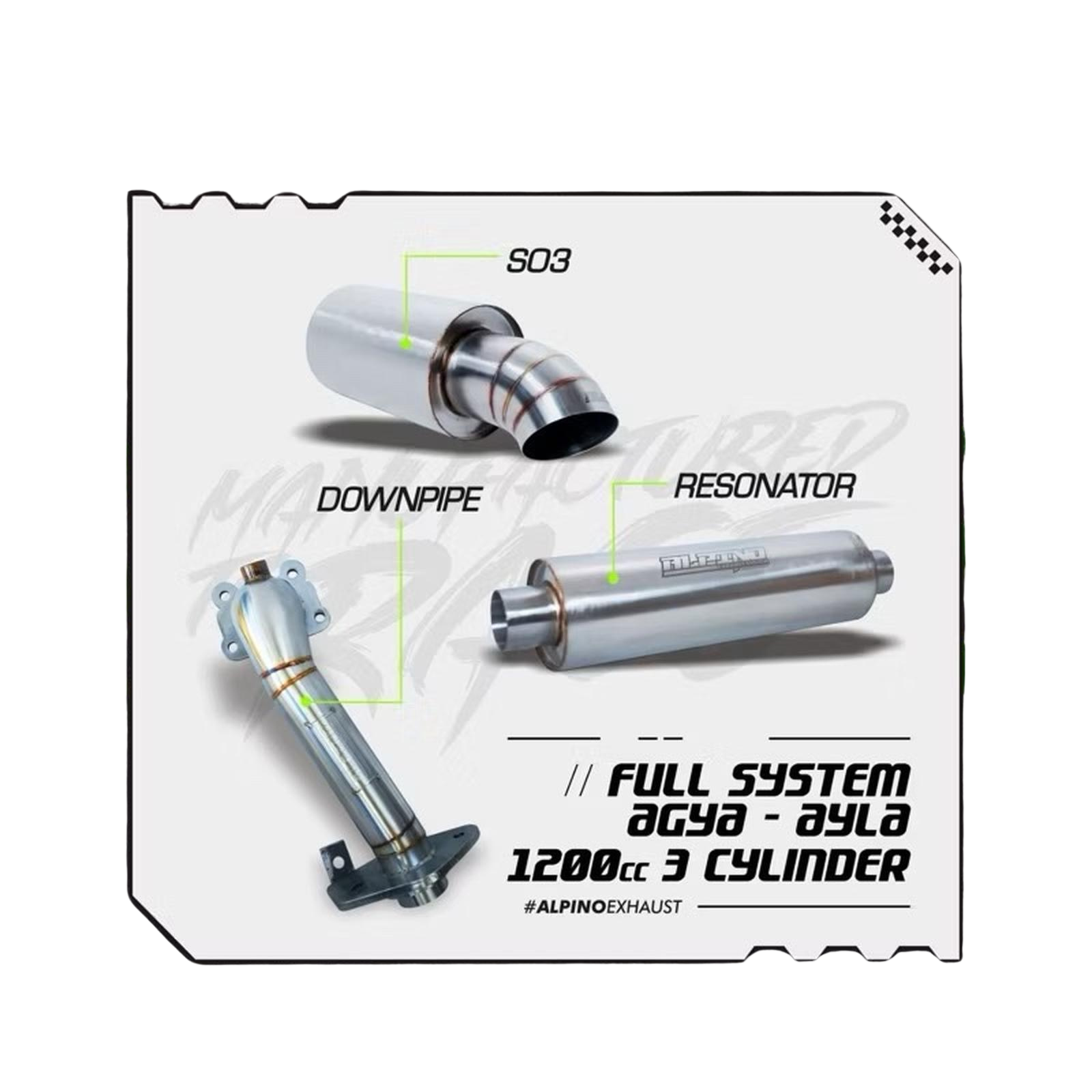 Alpino Full System New Agya Ayla 1.2 3 Silinder - F03